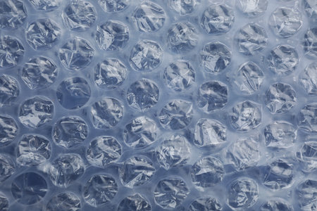 Texture of bubble wrap as background, top viewの写真素材