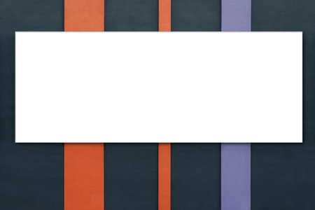 Blank advertising board on city building. Mockup for designの写真素材