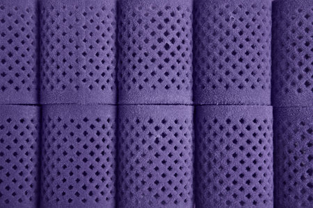 Hair curlers as background, top view. Styling toolの写真素材