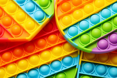 Rainbow pop it fidget toys as background, closeupの写真素材