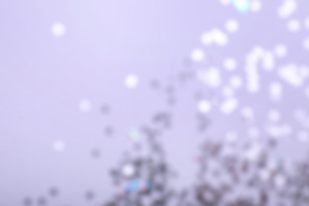 Blurred view of festive lights on light background. bokeh effectの写真素材