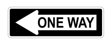 Traffic sign ONE WAY on white background, illustration