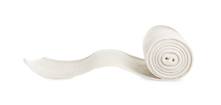 Medical bandage roll isolated on white. First aid itemの写真素材
