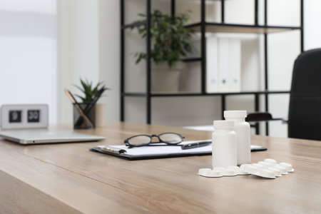 Modern doctor's workplace in office. interior designの写真素材