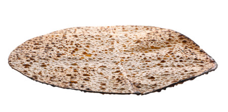 Tasty matzo isolated on white. Passover (Pesach) celebrationの写真素材