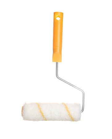 New paint roller brush isolated on white