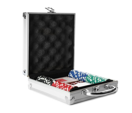 Poker set on white background. board gameの写真素材