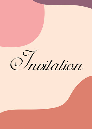 Beautiful invitation card with abstract design on beige backgroundの写真素材