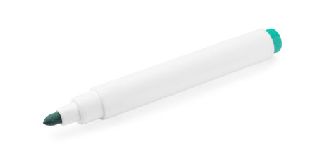 Bright green marker isolated on white. school stationeryの写真素材