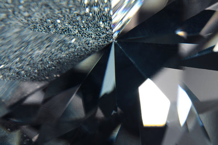 Beautiful dazzling diamond as background, closeup viewの写真素材