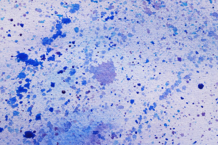 Abstract blue watercolor painting as background, top viewの写真素材