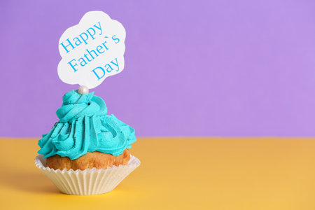 Tasty cupcake on table. father's day celebrationの写真素材