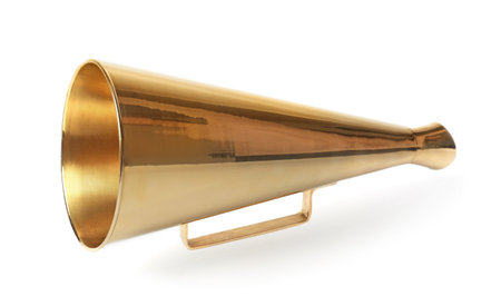 Retro megaphone on light background