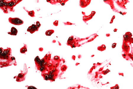 Sweet berry jam on white backgroundの写真素材