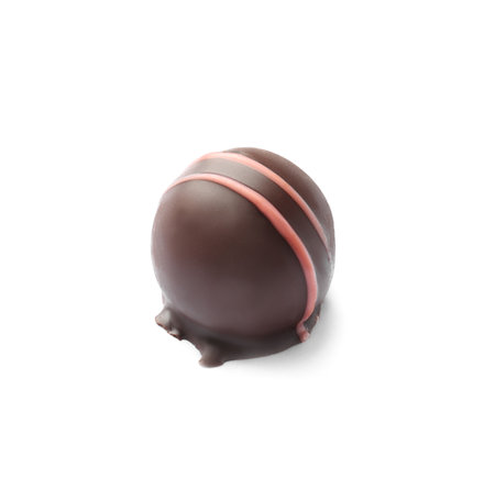 Delicious chocolate candy on white backgroundの写真素材