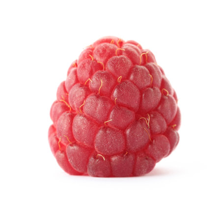 Delicious fresh ripe raspberry on white backgroundの写真素材