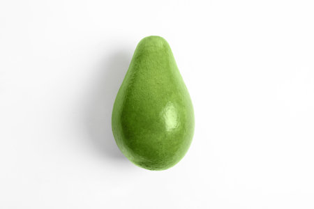 Ripe fresh avocado on white backgroundの写真素材