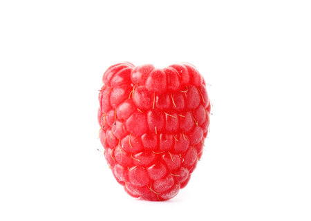 Delicious fresh ripe raspberry on white background