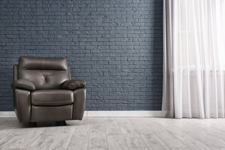 Stylish living room interior with comfortable armchairの写真素材