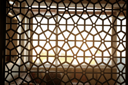 View of decorative divider in room interiorの写真素材