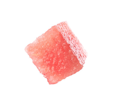 Piece of fresh watermelon on white backgroundの写真素材