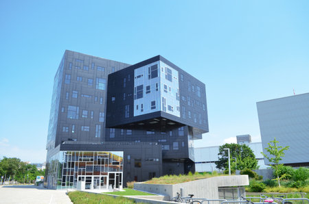 VIENNA, AUSTRIA - JUNE 18, 2018: Modern university building on sunny day