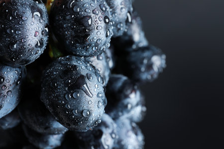 Bunch of fresh ripe juicy grapes as background, closeupの写真素材