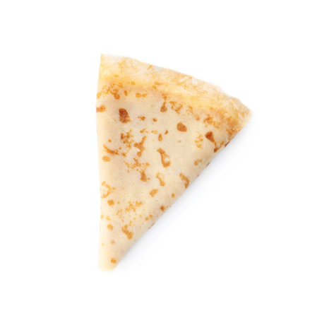 Tasty thin folded pancake on white background, top viewの写真素材