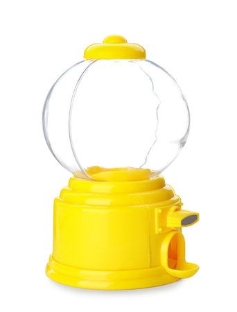 Empty candy vending machine on white backgroundの写真素材