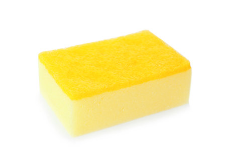 Cleaning sponge for dish washing on white backgroundの写真素材