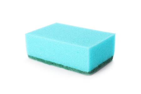 Cleaning sponge for dish washing on white backgroundの写真素材