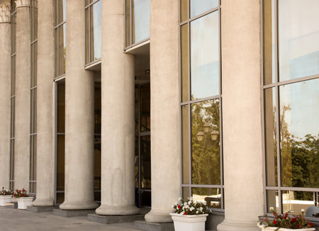 Supreme court building with pillars. law and justiceの写真素材