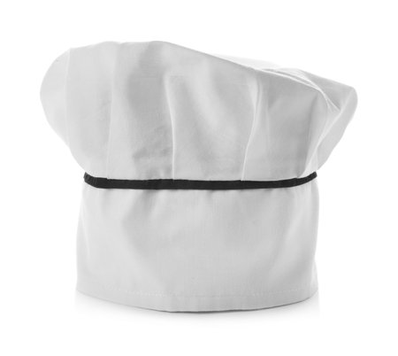 Traditional chef's hat on white backgroundの写真素材
