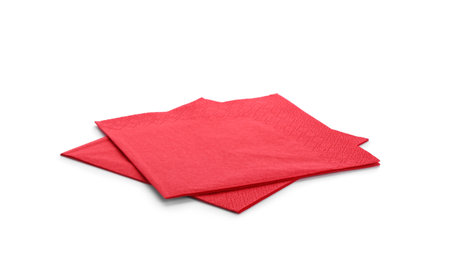 Clean paper napkins on white background. personal hygieneの写真素材