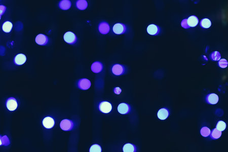 Beautiful street lights at night. bokeh effectの写真素材