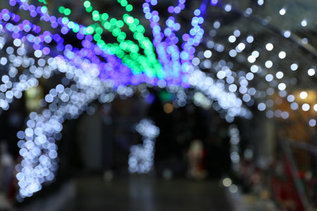 Beautiful street lights at night. bokeh effect