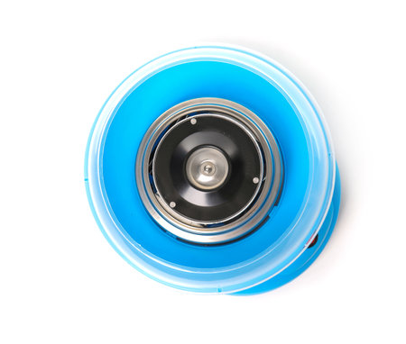 Portable candy cotton machine on white background, top viewの写真素材