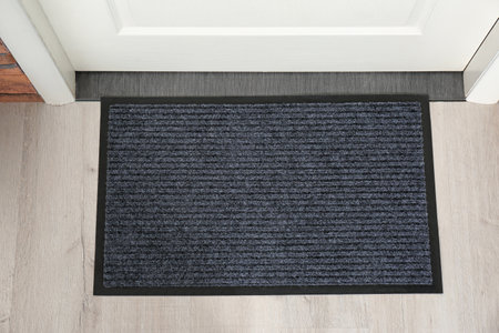 New clean mat near entrance door, top viewの写真素材