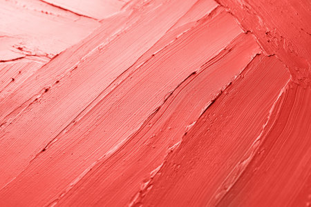 Red lipstick smears as background, closeup. cosmetic productの写真素材