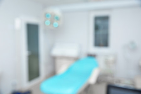 Blurred view of surgery room in modern clinicの写真素材
