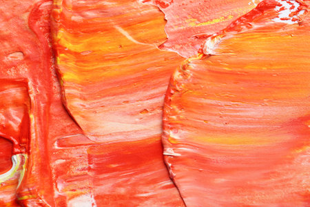 Bright paint strokes drawn with brush as abstract backgroundの写真素材