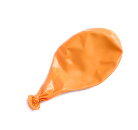 Deflated color air balloon on white background, top viewの写真素材