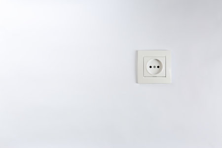 power socket on white background. Electrician's equipmentの写真素材
