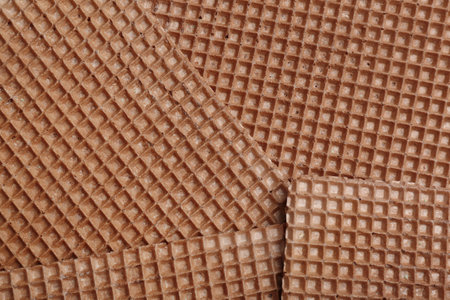 Tasty wafers as background, closeup. Crispy foodの写真素材