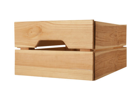 Wooden crate on white background. shipping container