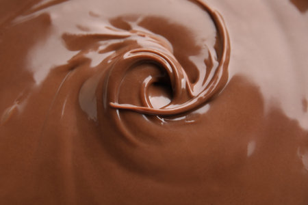 Sweet tasty chocolate cream as background, closeupの写真素材