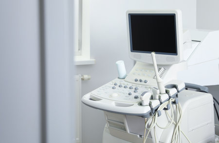 Modern ultrasound machine in office. diagnostic technique