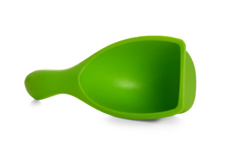 Plastic scoop on white background. laundry dayの写真素材