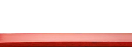 Empty wooden surface against white background. Mockup for designの写真素材