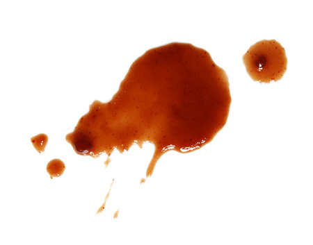 Drop of barbecue sauce on white background, top viewの写真素材